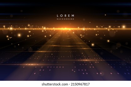 Abstract light rays effect with dots and sparks