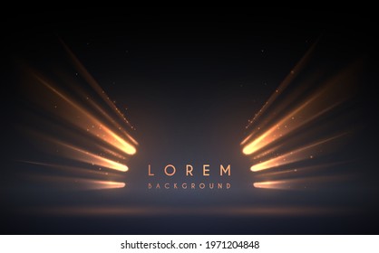 Abstract light rays effect on blue background