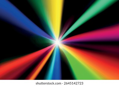 Abstract light rays glitter glowing effect. Radial motion backgrounds. Bright color flashes and glares. Vector illustration.