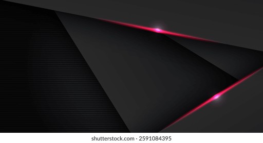 abstract light red black space frame layout design tech triangle concept gray texture background. eps10 vector