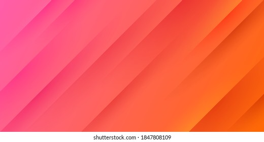Abstract light red pink & orange gradient background with diagonal stripe lines and texture. Modern & simple banner design. You can use for business presentation, poster, template. Vector illustration