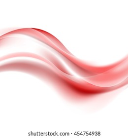 Abstract light red wavy lines background. Vector waves illustration design