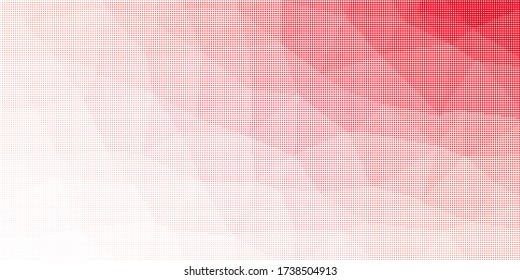 Abstract light red white low poly halftone pattern. Polygonal pattern. Half tone  vector illustration with dots. Modern polka dots wide background for web design, leaflets, print