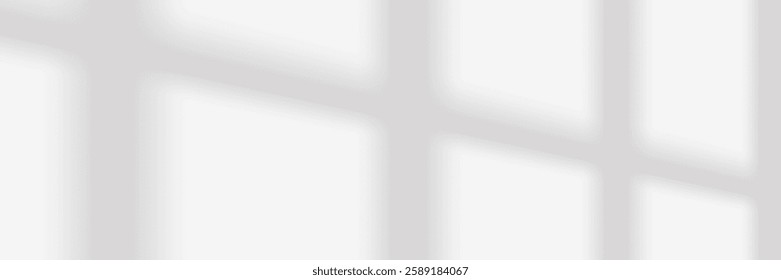 Abstract light reflection and gray shadow from a window on a white wall background.Abstract light banner.Vector.EPS 10.