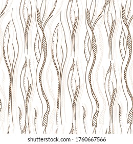 Abstract light seamless pattern of drawn waves on a white background. Texture for fabric, paper tiles.