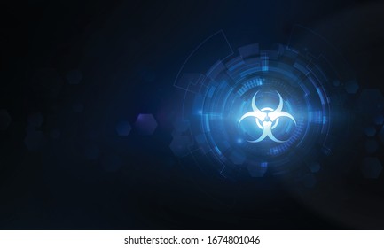Abstract Light Search Danger Of infection Symbol Sign and covid 19 out technology Hitech communication concept innovation background vector design