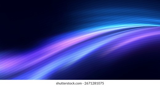 Fondo de líneas brillantes de luz Abstractas. El concepto de movimiento de velocidad de la luz de la tecnología futura. Vector EPS 10