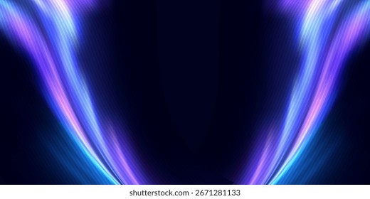 Fondo de líneas brillantes de luz Abstractas. El concepto de movimiento de velocidad de la luz de la tecnología futura. concepto de tecnología futurista