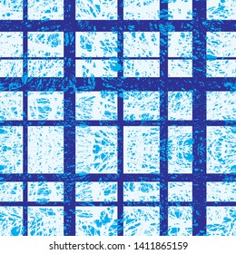 Abstract light sloppy blue background. seamless blue checkered pattern