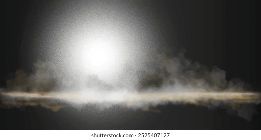 Luz abstracta con humo sobre fondo oscuro