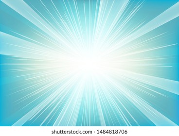 Abstract light soft Blue Cyan rays Sunburst background.Vector EPS 10.