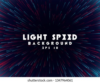 Abstract light speed background. Explosion of light. Stars and space warp. Speed lines, way.
Colored rays in motion. Vector illustration.