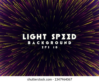 Abstract light speed background. Explosion of light. Stars and space warp. Speed lines, way.
Colored rays in motion. Vector illustration.