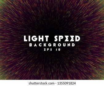 Abstract light speed background. Explosion of light. Stars and space warp. Speed lines, way.
Colored rays in motion. Vector illustration.