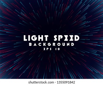 Abstract light speed background. Explosion of light. Stars and space warp. Speed lines, way.
Colored rays in motion. Vector illustration.