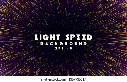 Abstract light speed background. Explosion of light. Stars and space warp. Speed lines, way.
Colored rays in motion. Vector illustration.
