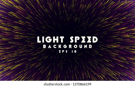Abstract light speed background. Explosion of light. Stars and space warp. Speed lines, way.
Colored rays in motion. Vector illustration.
