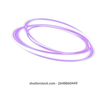 Abstract light speed lines neon rings glowing circles movement on black background vector illustration. Blue, Red , Purpure light effect. PNG.