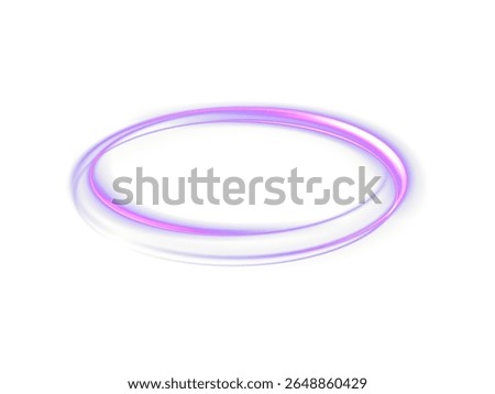 Abstract light speed lines neon rings glowing circles movement on black background vector illustration. Blue, Red , Purpure light effect. PNG.