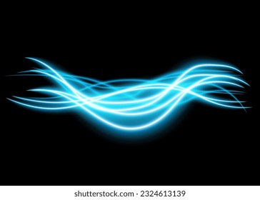 Abstract light speed motion effect. Vector Illustration. Blue light line