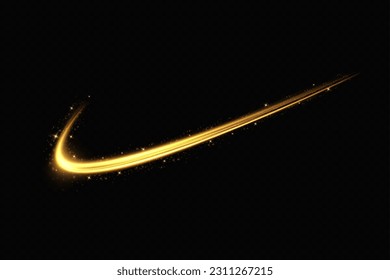 Abstract light speed motion effect.Gold color spiral glow effect.Magic shiny line.