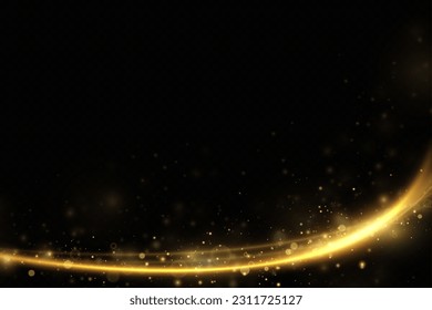 Abstract light speed motion effect.Gold color spiral glow effect.Magic shiny line.