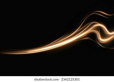 Abstract light speed motion effect.Gold color spiral glow effect.Magic shiny lin