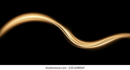 Abstract light speed motion effect.Gold color spiral glow effect.Magic shiny lin