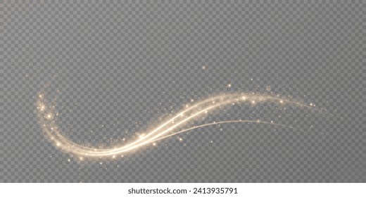 Abstract light speed motion effect.Gold color spiral glow effect.Magic shiny lin	