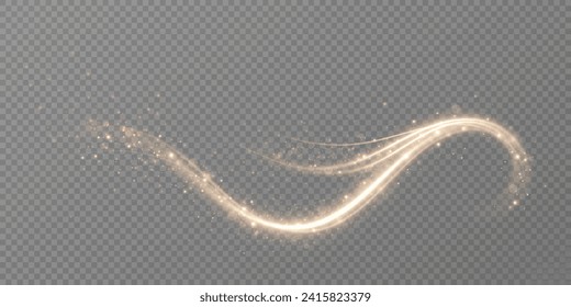 Abstract light speed motion effect.Gold color spiral glow effect.Magic shiny lin	