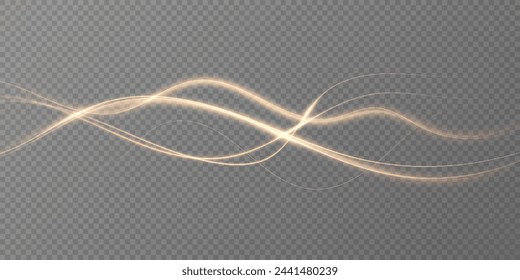 Abstract light speed motion effect.Gold color spiral glow effect.Magic shiny lin