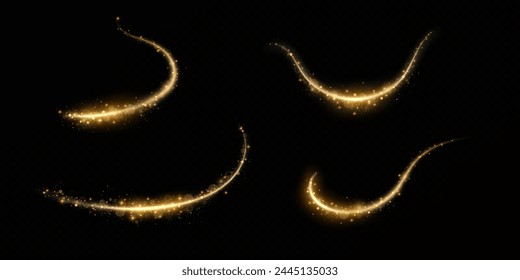 Abstract light speed motion effect.Gold color spiral glow effect.Magic shiny lin	