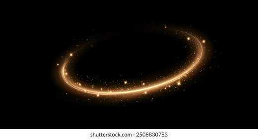 Abstract light speed motion effect.Gold color spiral glow effect.Magic shiny lin	