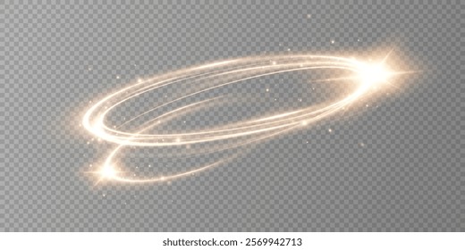 Abstract light speed motion effect.Gold color spiral glow effect.Magic shiny lin	