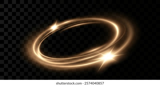 Abstract light speed motion effect.Gold color spiral glow effect.Magic shiny lin	
