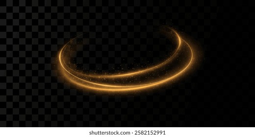 Abstract light speed motion effect.Gold color spiral glow effect.Magic shiny lin	
