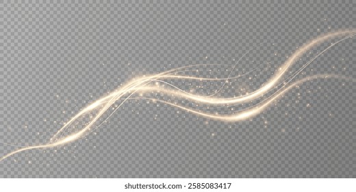 Abstract light speed motion effect.Gold color spiral glow effect.Magic shiny lin