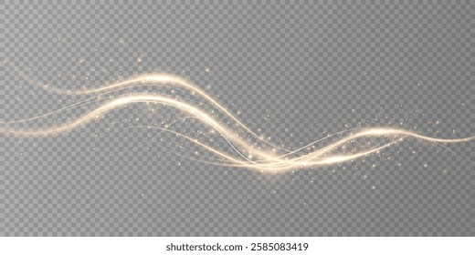 Abstract light speed motion effect.Gold color spiral glow effect.Magic shiny lin