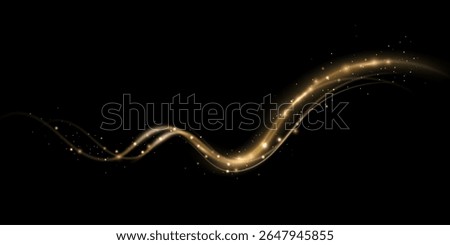 Abstract light speed motion effect.Gold color spiral glow effect.Magic shiny lin