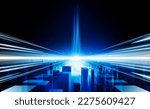 Abstract Light speed of technology digital city Hitech communication concept innovation background, vector design