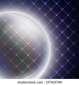 Abstract light sphere on black background vector illustration