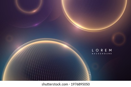 Abstract light spheres background with dots