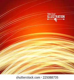 Abstract light trail red background. Vector illustration.