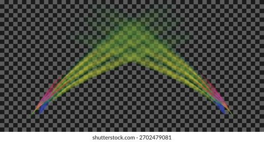 Trilhas de luz abstratas criam um efeito visual vibrante e dinâmico contra um fundo transparente perfeito para adicionar um toque moderno a qualquer design EPS vetor
