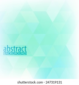 Abstract light turquoise geometric background with triangles. Vector pattern