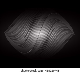 Abstract light vector background, black wave Abstract. spiral, braid, rotate, dial, swivel, roll