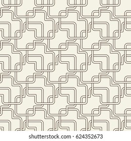 Abstract light vintage seamless pattern with intersecting lines of repeating structure in monochrome style vector illustration