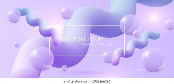 Abstract Light Violet Background With 3d Soft Liquid Fluid Shapes. Vector Template For Placards, Banners, Flyers And Presentations. EPS 10 Illustration.