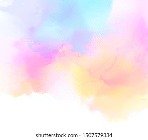 Abstract light vivid color paper texture vector background, wallpaper, card, design, frame, border. Bright colorful hand drawn watercolor liquid fluid magic backdrop, illustration, cover