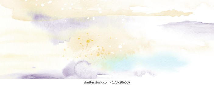 Abstract light watercolor for background. Stain artistic vector used as being an element in the horizontal background decorative design for banner, card, brochure, poster, cover or header.